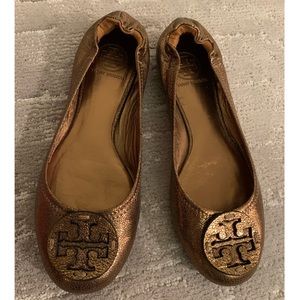 Tory Burch Gold Flats